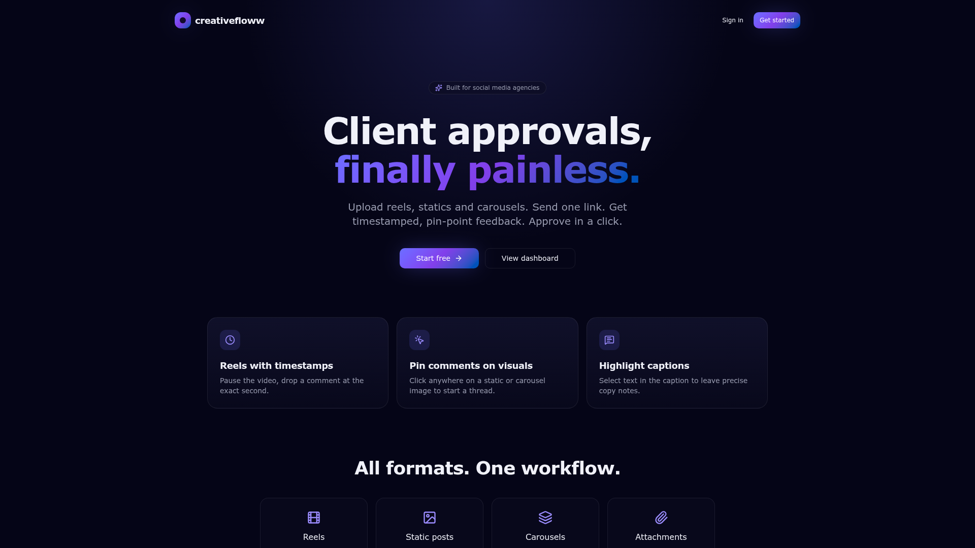 Creativefloww — Client Approval Platform